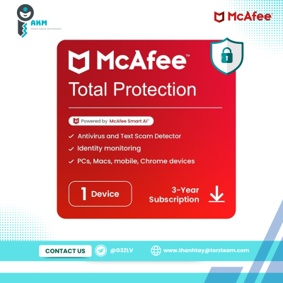 McAfee Total Protection 1 Devices 3 Year
