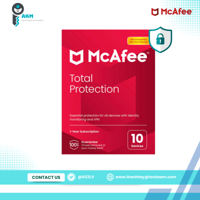 McAfee Total Protection 10 Devices 1 Year